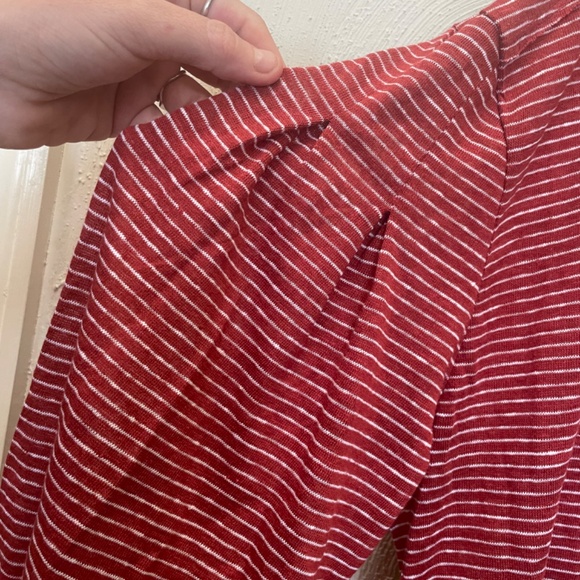 Sundance Linen Tunic Brick Red Striped NWOT - Picture 4 of 7